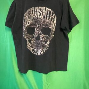 A black t-shirt with a skull on it.