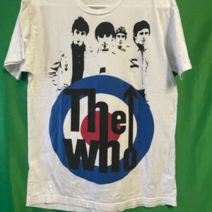 A white t-shirt with the band 's picture on it.